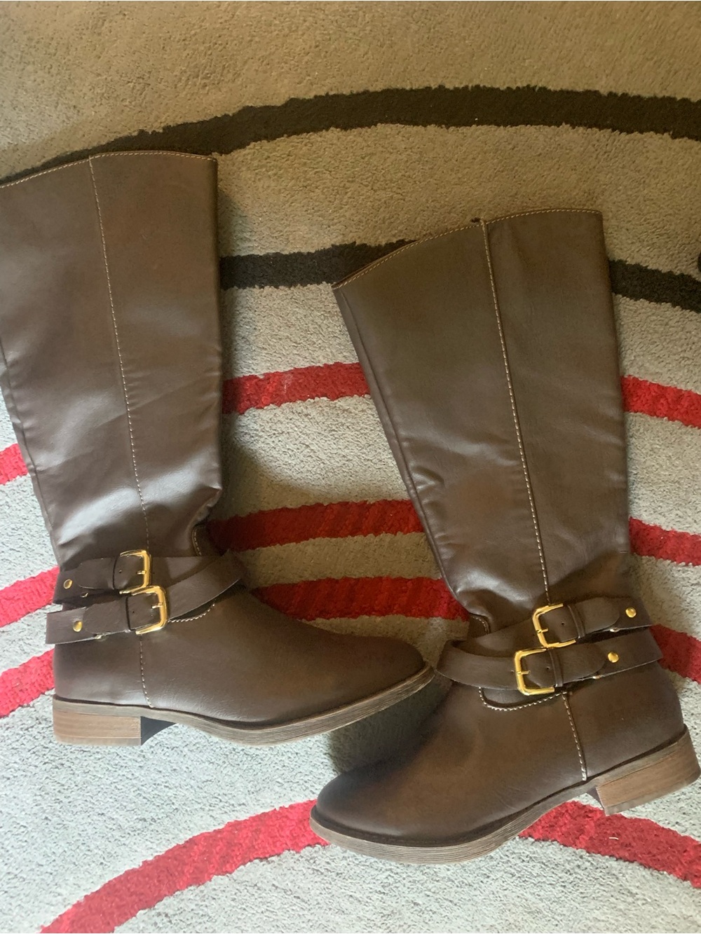 Classic Women's Brown Boots with Buckle Detail